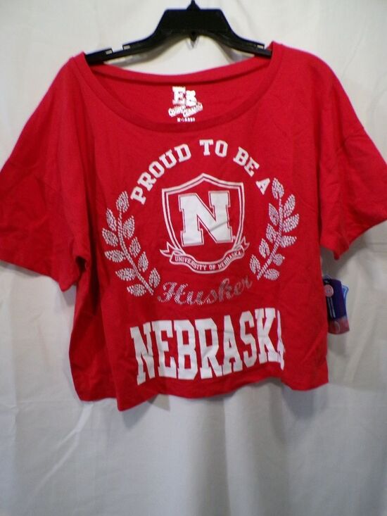 E5 Tops - E5 College Classics Women's XL Red Cropped T-Shirt Nebraska Huskers N